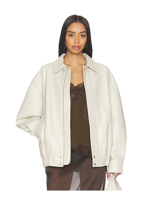AGOLDE Aston Bomber Jacket in Ivory. Size M. Also in XS, S, L, XL.