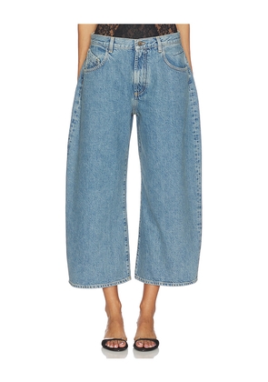 THE ATTICO Curved Short Leg in Blue. Size 25. Also in 24, 26, 27, 28, 29, 31.