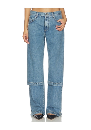 THE ATTICO Tiered Wide Leg in Blue. Size 24. Also in 27, 29, 26, 30.