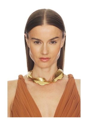 Cult Gaia Giada Choker Necklace in Metallic Gold.