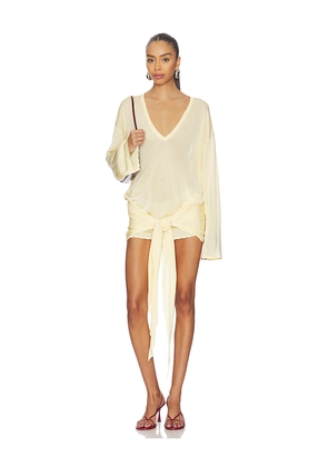 THE ATTICO Wrap Dress in Yellow. Size 38. Also in 36, 40, 42.