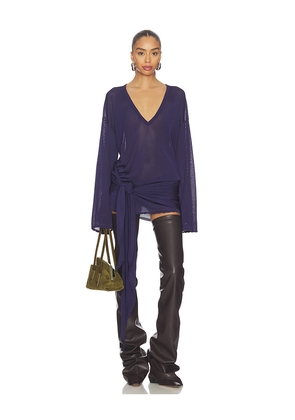 THE ATTICO Wrap Dress in Navy. Size 38. Also in 36, 42, 40.