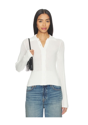 ALL THE WAYS Kelly Button Up Sweater in White. Size M. Also in L, S, XL, XS.