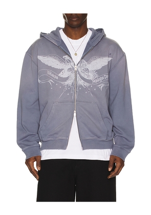 ALLSAINTS Aeterna Zip Through Sweater in Blue. Size M. Also in S, L, XL/1X.
