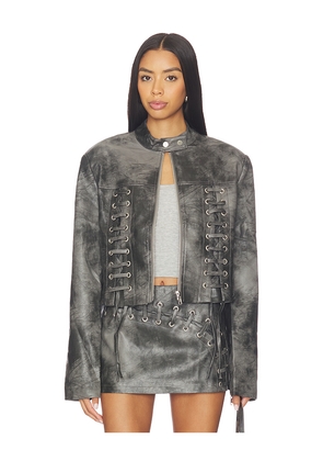 BY.DYLN Karlita Jacket in Charcoal. Size M. Also in XS, S, L, XL.