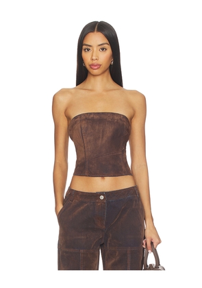 BY.DYLN Azalea Corset Top in Chocolate. Size M. Also in XS, S, L.