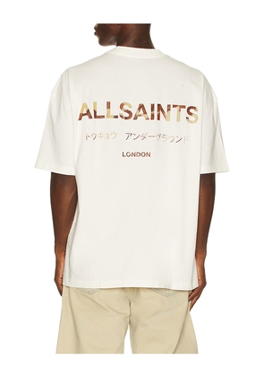 ALLSAINTS Underground Crew Tee in White. Size M. Also in S, L, XL/1X.