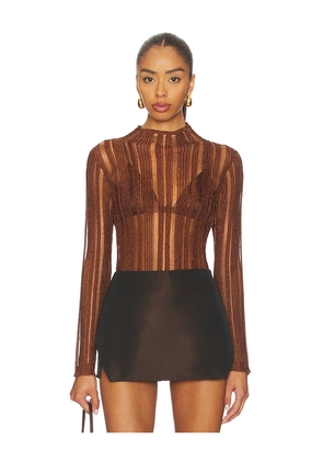 Cult Gaia Kyla Top in Metallic Copper. Size M. Also in XS, S, L.