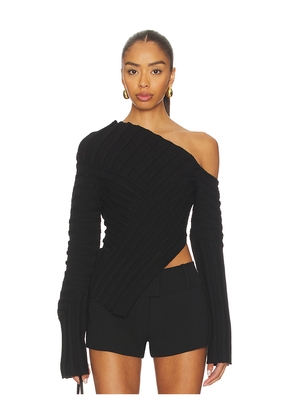 Cult Gaia Jaidan Knit Top in Black. Size M. Also in XS, S, L.