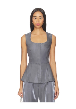 Amanda Uprichard Mason Top in Slate. Size M. Also in L, S, XS.