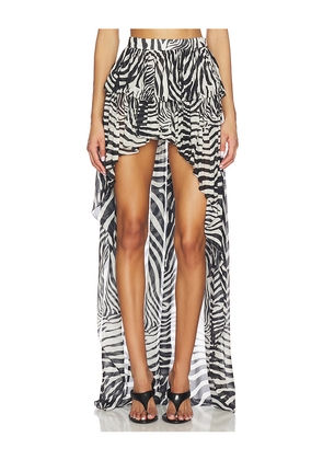 Blumarine Print Chiffon Skirt in Black,White. Size 38. Also in 36, 40.