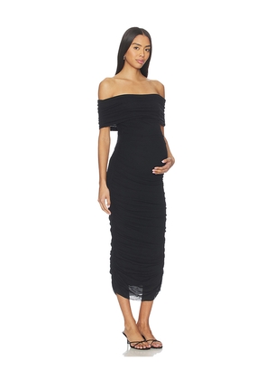 BUMPSUIT Sleeveless Off The Shoulder Mesh Dress in Black. Size M. Also in XS, S, L.