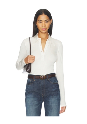 Citizens of Humanity Shaea Polo Shirt in Ivory. Size L. Also in XS, S, M.