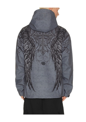 Affliction x 686 Waterproof Hooded Jacket in Grey. Size M. Also in L, S.