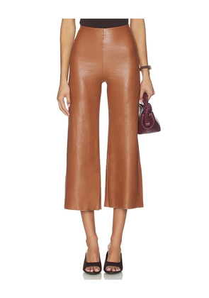 Commando Faux Leather Cropped Pant in Cognac. Size L. Also in M, S, XS.