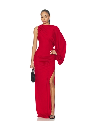 The Andamane Selene One Shoulder Maxi Dress in Red. Size 40/S. Also in 38/XS, 42/M.