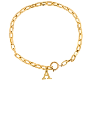 joolz by Martha Calvo Initial Lariat in Metallic Gold. Size I. Also in D, O.