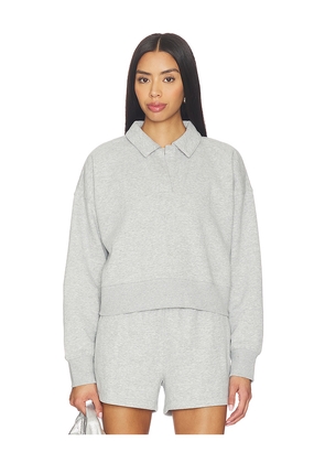 Beyond Yoga Luxefleece Collared Sweatshirt in Grey. Size M. Also in S, XS, L, XL.