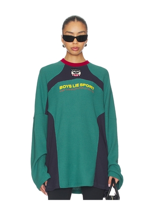 Boys Lie Emotional Support Staff Boyfriend V2 Top in Green, Navy.