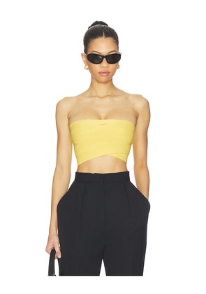 BALMAIN Brassiere Knit Top in Yellow. Size 36. Also in 34, 38, 40, 42.