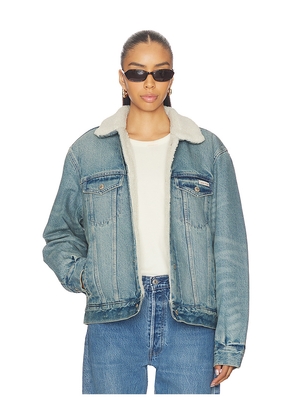 Calvin Klein Sherpa Trucker Jacket in Blue. Size S. Also in M.