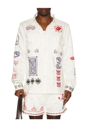 Agua Bendita Ethan Shirt in White. Size S. Also in L.