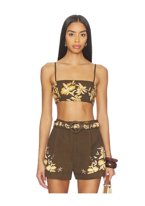 HEMANT AND NANDITA Bandeau Top in Brown. Size M. Also in XXS, XS, S, L, XL.