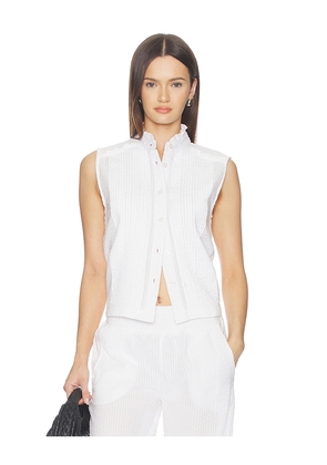Bobi Pintuck Sleeveless Top in White. Size M. Also in XS, S, L, XL.