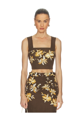 HEMANT AND NANDITA Boxy Top in Brown. Size M. Also in XXS, XS, S, L, XL.