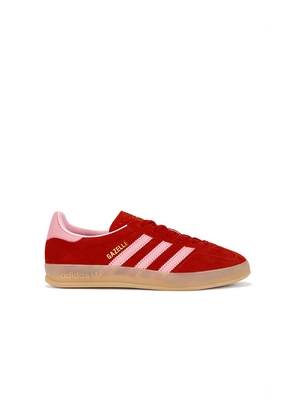 adidas Originals Gazelle Indoor Sneaker in Red. Size 10. Also in 5, 5.5, 6, 6.5, 7, 7.5, 8, 8.5, 9, 9.5.