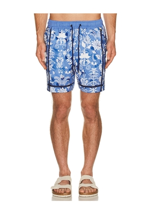 Agua Bendita Fredie Trunks in Blue. Size 32. Also in 30, 34, 36, 38.