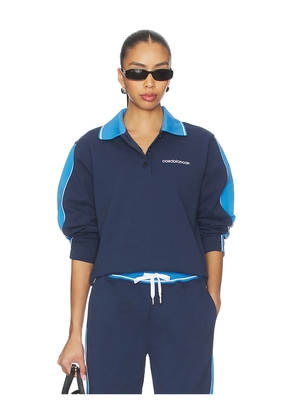 Casablanca Punto Polo Collared Sweatshirt in Navy. Size M. Also in L, S.