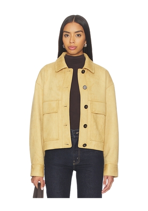 Elodie the Label Liora Vegan Suede Jacket in Yellow. Size L. Also in S, XS, M, XL.