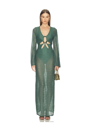 AZULU Dali Dress in Dark Green. Size M. Also in L, S, XS.