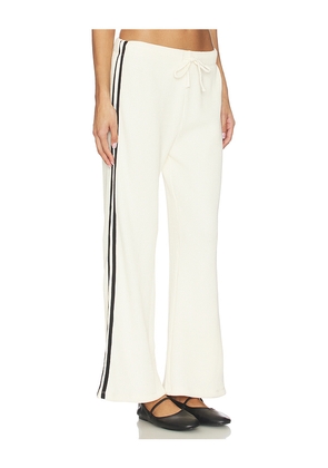 DONNI. The Thermal Stripe Crop Pant in Cream,Black. Size M. Also in S, L.