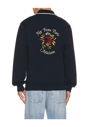 DrÃ´le De Monsieur Dr&ocirc;le De Monsieur Polo Slogan Rose in Navy. Size M. Also in L, S, XL/1X, XXL/2X.