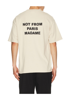 DrÃ´le De Monsieur Dr&ocirc;le De Monsieur Le T-Shirt Slogan in Cream. Size S. Also in XL/1X, XXL/2X.