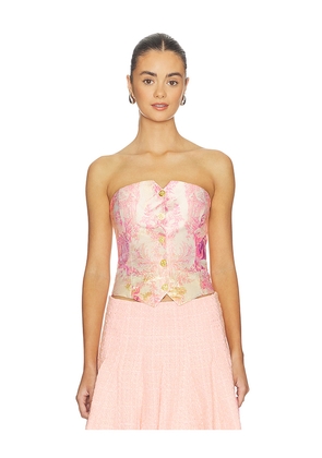 Alice + Olivia Kelcey Strapless Vest in Rose. Size 0. Also in 2, 4, 6, 8, 10, 12.