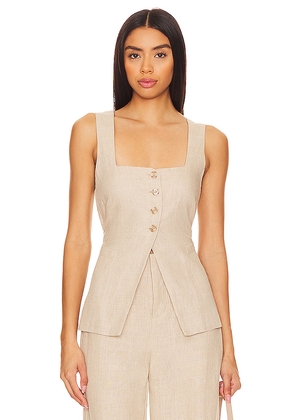 FAITHFULL THE BRAND Maya Vest in Beige. Size S. Also in L, XS.