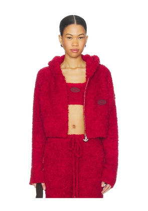 Boys Lie Lucy Cozy Hoodie in Red. Size XL/XXL. Also in XS/S, M/L.