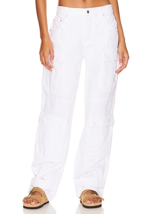 GRLFRND Lex Cargo Jeans in White. Size 28. Also in 27, 29, 32.