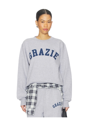 DEPARTURE Grazie Sweatshirt in Light Grey. Size M. Also in S, L.