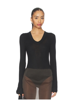 Entire Studios Circle Neck Bodysuit in Black. Size M. Also in L, S, XL, XS.