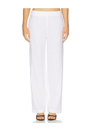 AEXAE Linen Flat Pant in White. Size L. Also in XS, S, M.