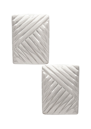 Heaven Mayhem Lined Earrings in Metallic Silver.