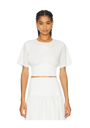 SIMKHAI Adair Crewneck Crop Top in White. Size M. Also in L.