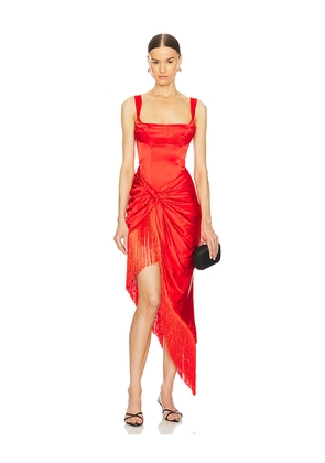 For Love & Lemons Anisa Asymmetrical Dress in Red. Size M. Also in S.