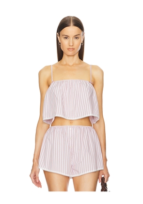 Helsa Wide Stripe Poplin Camisole in Mauve. Size M. Also in XS, S, L, XL.