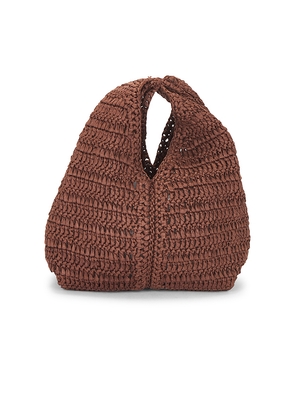 A.L.C. Simone Raffia Bag in Chocolate.