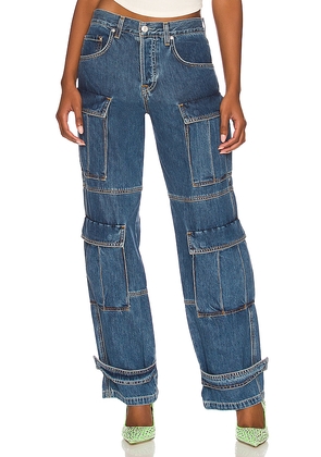 GRLFRND Lex Cargo Jeans in Denim-Dark. Size 26. Also in 25, 27.